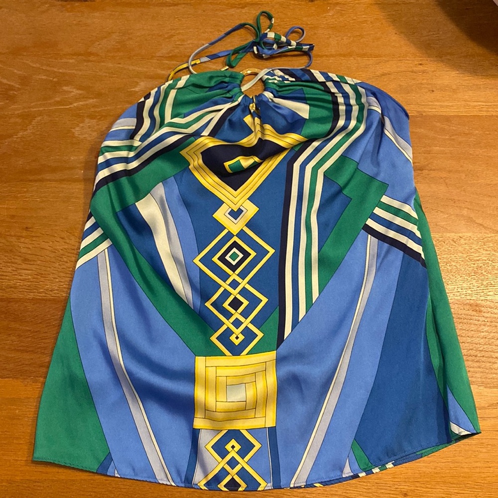Ralph Lauren Art Deco Gold Ring Scarf Halter Top